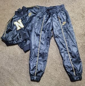 NIKE SPORTSWEAR VARSITY JACKET/LINED JOGGER TRACK PANTS GIRL'S L BLACK/GOLD